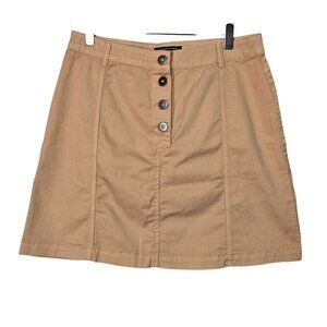 NWT Banana Republic Women's 6 A-line Mini Skirt Neutral Tan Button Front Detail